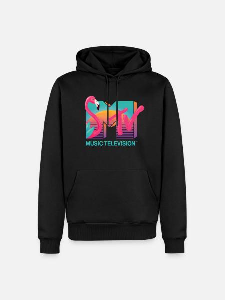 MTV Music Television Logo De Flamingo - Sweat à capuche Premium bio Homme - noir