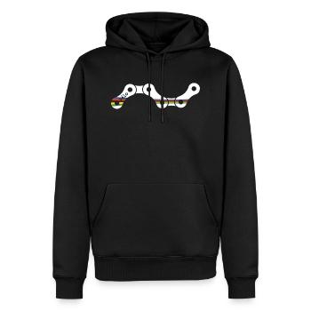 VeloWK blanc - Sweat à capuche Premium bio Homme - noir - Devant - Nico (187cm)