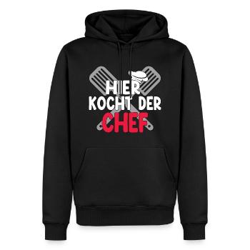 Hier Kocht Der Chef - Männer Premium Bio Hoodie - Schwarz - Vorne - Nico (187cm)