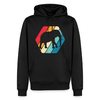 Elephant Animal Africa Safari Rétro - Sweat à capuche Premium bio Homme - noir - Devant - Nico (187cm)