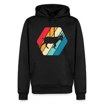 Ziege Bock Widder Tier Natur Retro - Männer Premium Bio Hoodie - Schwarz - Vorne - Nico (187cm)