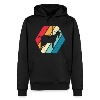 Chèvre Chèvre Mâle Bélier Nature Animale Rétro - Sweat à capuche Premium bio Homme - noir - Devant - Nico (187cm)