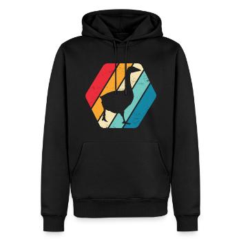 Gans Zugvogel Vogel Tier Natur Retro - Männer Premium Bio Hoodie - Schwarz - Vorne - Nico (187cm)