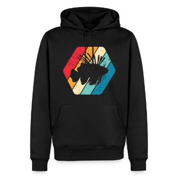 Feuerfisch Löwenfisch Pterois Ozean Tauchen Retro - Männer Premium Bio Hoodie - Schwarz - Vorne - Nico (187cm)