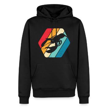 Homard Crabe Homard Ocean Sea Retro - Sweat à capuche Premium bio Homme - noir - Devant - Nico (187cm)