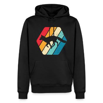 Fuchs Reineke Rotpelz Tier Wald Natur Retro - Männer Premium Bio Hoodie - Schwarz - Vorne - Nico (187cm)