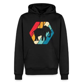 Elephant Animal Africa Safari Rétro - Sweat à capuche Premium bio Homme - noir - Devant - Nico (187cm)