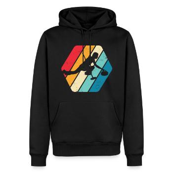 Joueur de curling Cadeau de sports d’hiver - Sweat à capuche Premium bio Homme - noir - Devant - Nico (187cm)