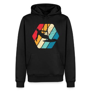 Kitesurf Kitesurfer Kitesurfer Sport Rétro - Sweat à capuche Premium bio Homme - noir - Devant - Nico (187cm)
