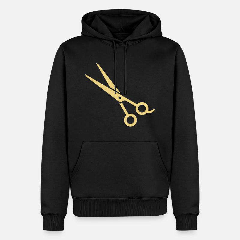 Haarschere, Effilierschere - Männer Premium Bio Hoodie - Schwarz