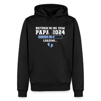Werdender Papa 2024 loading Vater - Männer Premium Bio Hoodie - Schwarz - Vorne - Nico (187cm)
