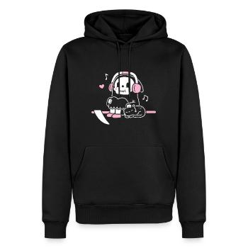 Cute Grim Reaper prenant une pause - Sweat à capuche Premium bio Homme - noir - Devant - Nico (187cm)