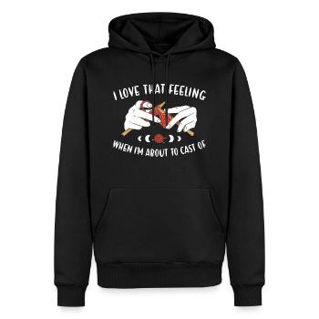 I Love That Feeling When I'm About To Cast Of - Men’s Premium Organic Hoodie - black - Front - Nico (187cm)