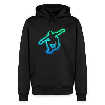 Patinage Skateur Skateur Enfants Planche à roulettes - Sweat à capuche Premium bio Homme - noir - Devant - Nico (187cm)