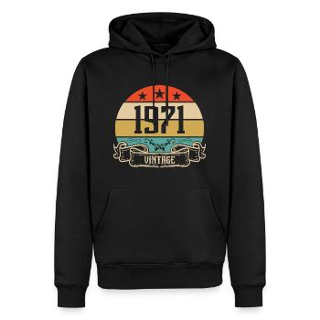 1971 Vintage Birthday Retro Classic - Sweat à capuche Premium bio Homme - noir - Devant - Nico (187cm)