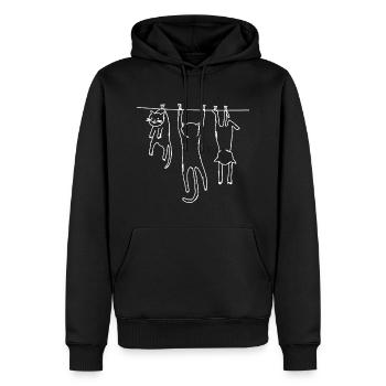 Katzen Kater Stubentiger Shirts - Männer Premium Bio Hoodie - Schwarz - Vorne - Nico (187cm)