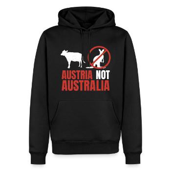 Austria Not Australia Kangaroos Funny Pun - Männer Premium Bio Hoodie - Schwarz - Vorne - Nico (187cm)