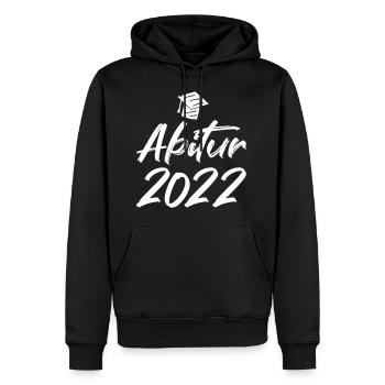 Abschluss Abitur 2022 Hut Pinselschrift - Männer Premium Bio Hoodie - Schwarz - Vorne - Nico (187cm)