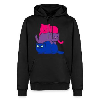 Bisexual Pride Cat Bisexual Cute Cats Pile - Männer Premium Bio Hoodie - Schwarz - Vorne - Nico (187cm)