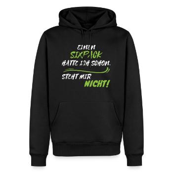 Sixpack steht mir nicht - Männer Premium Bio Hoodie - Schwarz - Vorne - Nico (187cm)