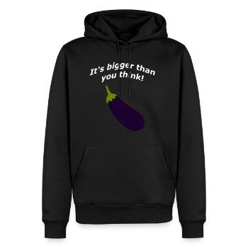 It's bigger than you think! - Männer Premium Bio Hoodie - Schwarz - Vorne - Nico (187cm)