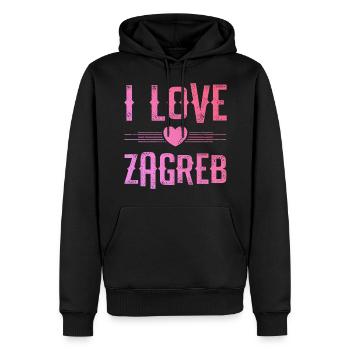 I Love Zagreb - Männer Premium Bio Hoodie - Schwarz - Vorne - Nico (187cm)