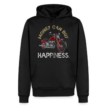 Motorradfahrer Geld kann Glück Lustiger Mot kaufen - Männer Premium Bio Hoodie - Schwarz - Vorne - Nico (187cm)