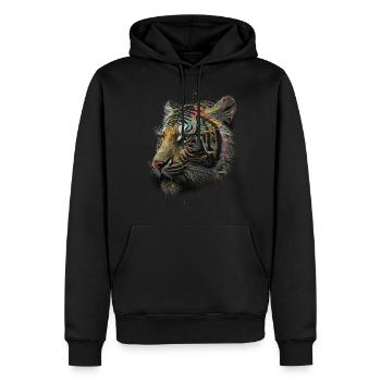 Tiger Raubkatze Tiere Geschenk Kunst Tiermotiv - Männer Premium Bio Hoodie - Schwarz - Vorne - Nico (187cm)