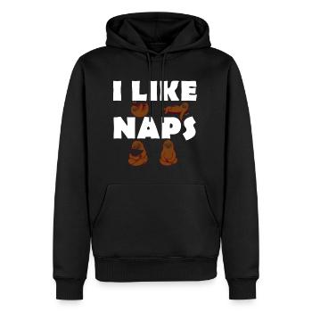 I like Naps - Faultiere - Langschläfer - Männer Premium Bio Hoodie - Schwarz - Vorne - Nico (187cm)
