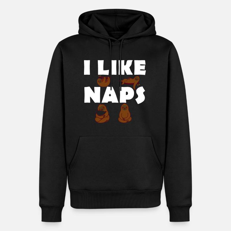 I like Naps - Faultiere - Langschläfer - Männer Premium Bio Hoodie - Schwarz