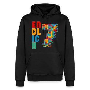 Finally 7 building blocks - Men’s Premium Organic Hoodie - black - Front - Nico (187cm)