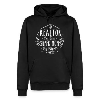 Realtor By Day Super Mom By Night Real Estate - Sweat à capuche Premium bio Homme - noir - Devant - Nico (187cm)