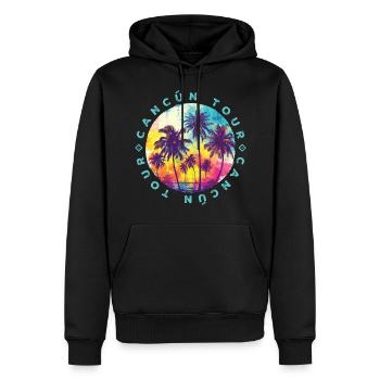 Visite des palmiers de Cancún - Sweat à capuche Premium bio Homme - noir - Devant - Nico (187cm)