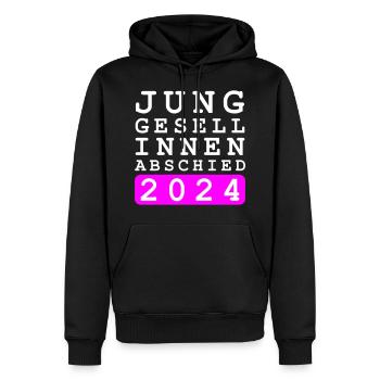 Enterrement de vie de jeune fille 2024 Enterrement de vie de jeune fille - Sweat à capuche Premium bio Homme - noir - Devant - Nico (187cm)
