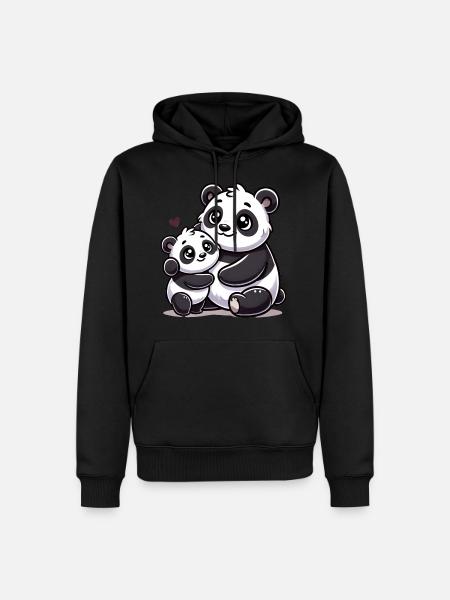Loving Panda Parent with Child - Men’s Premium Organic Hoodie - black