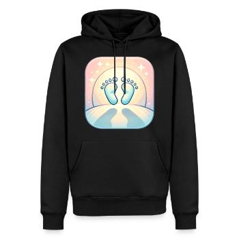 Footprints in the Sunset – Magical - Men’s Premium Organic Hoodie - black - Front - Nico (187cm)