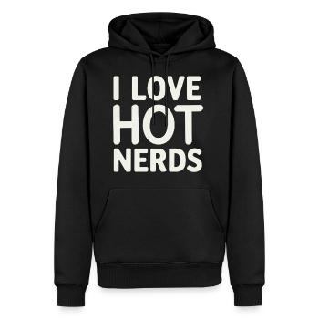 I Love Hot Nerds 16 - Männer Premium Bio Hoodie - Schwarz - Vorne - Nico (187cm)