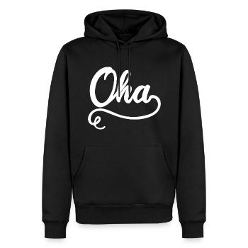 Oha Mundart Dialekt - Männer Premium Bio Hoodie - Schwarz - Vorne - Nico (187cm)