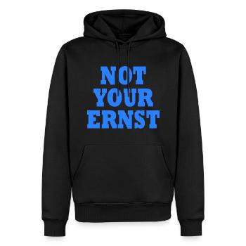 Not your ernst - Männer Premium Bio Hoodie - Schwarz - Vorne - Nico (187cm)