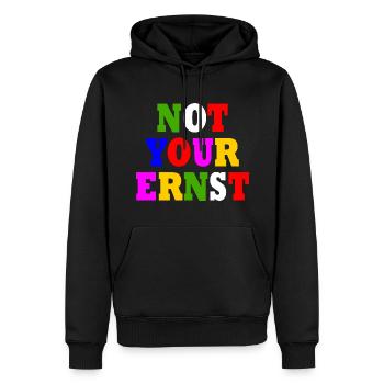Not your ernst - Männer Premium Bio Hoodie - Schwarz - Vorne - Nico (187cm)