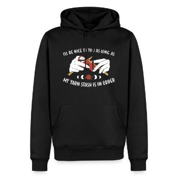 Soyez gentil tant que la réserve de fil est en ordre de tricoter - Sweat à capuche Premium bio Homme - noir - Devant - Nico (187cm)