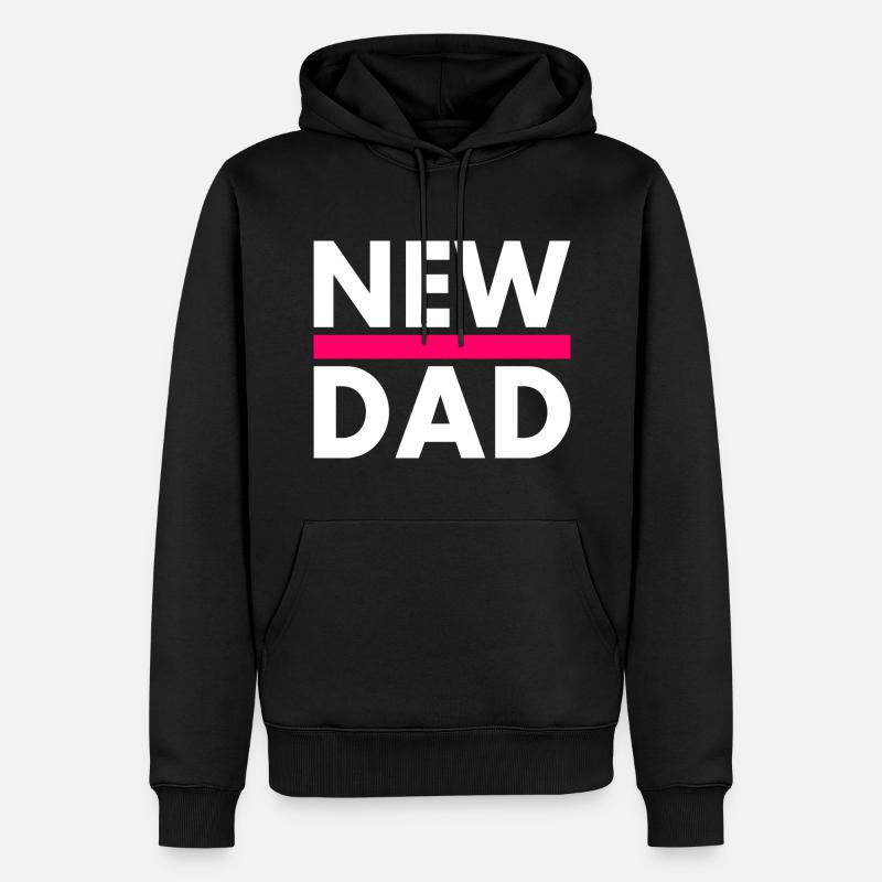 New dad - Männer Premium Bio Hoodie - Schwarz
