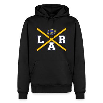 Croix R de Los Angeles - Sweat à capuche Premium bio Homme - noir - Devant - Nico (187cm)