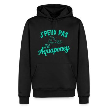 T-Shirt Ich kann kein Aquapony haben - Männer Premium Bio Hoodie - Schwarz - Vorne - Nico (187cm)