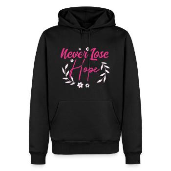 October Rose Hope For All - Men’s Premium Organic Hoodie - black - Front - Nico (187cm)