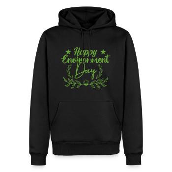 Journée mondiale de l’environnement - Sweat à capuche Premium bio Homme - noir - Devant - Nico (187cm)