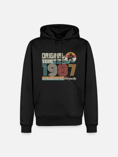 Juni 1987 Juni-Jubiläum Juni 1987 - Männer Premium Bio Hoodie - Schwarz