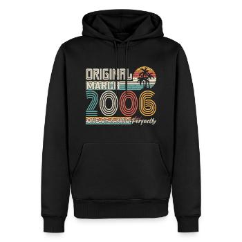 März 2006 Geburtstag März 2006 Geschenk - Männer Premium Bio Hoodie - Schwarz - Vorne - Nico (187cm)
