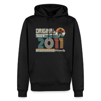 Juli 2011 Geburtstag Juli 2011 Geschenk - Männer Premium Bio Hoodie - Schwarz - Vorne - Nico (187cm)