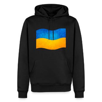 The flag of ukraine, ukrainian flag - Männer Premium Bio Hoodie - Schwarz - Vorne - Nico (187cm)